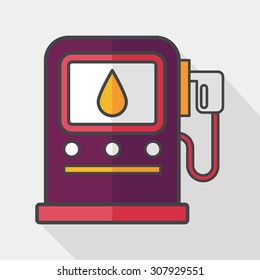 Environmental protection concept flat icon with long shadow,eps10; Reduce the use of gasoline, reduce air pollution