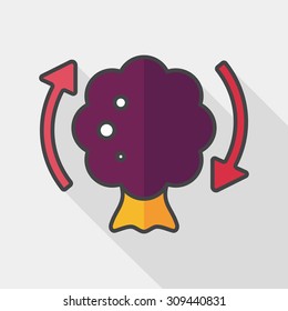 Environmental protection concept flat icon with long shadow,eps10; Protect our forests and ecological plant.