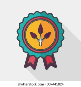 Environmental protection concept flat icon with long shadow,eps10; Environmental Award