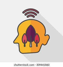 Environmental protection concept flat icon with long shadow,eps10; Protect our forests and ecological plant.
