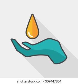 Environmental protection concept flat icon with long shadow,eps10; Conserve water, protect the environment.