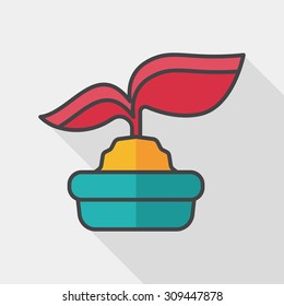 Environmental protection concept flat icon with long shadow,eps10; Protect our forests and ecological plant.