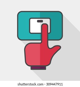 Environmental protection concept flat icon with long shadow,eps10; Saving energy, turning off lights