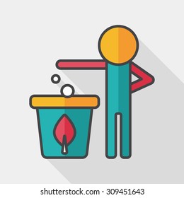 Environmental protection concept flat icon with long shadow,eps10, Doing recycle to protect our environment