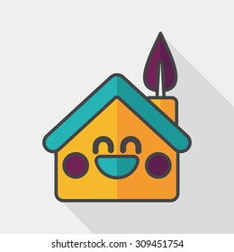 Environmental protection concept flat icon with long shadow, eps10; greenhouses; green house