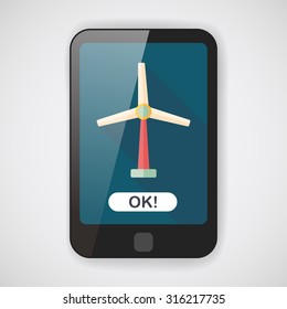 Environmental protection concept flat icon with long shadow,eps10; wind energy; saving energy; renewable energy
