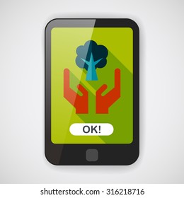 Environmental protection concept flat icon with long shadow,eps10; Protect our forests and ecological plant.
