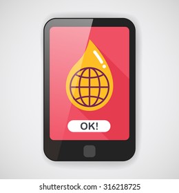 Environmental protection concept flat icon with long shadow,eps10; Conserve water, protect the environment.