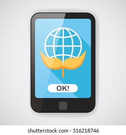 Environmental protection concept flat icon with long shadow,eps10; Protect our environment, protect our planet