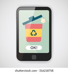 Environmental protection concept flat icon with long shadow,eps10, Doing recycle to protect our environment; recycled garbage