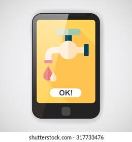 Environmental protection concept flat icon with long shadow,eps10; Conserve water, protect the environment.