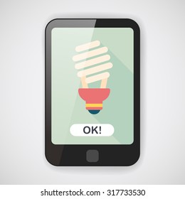 Environmental protection concept flat icon with long shadow,eps10; Saving energy, turning off lights