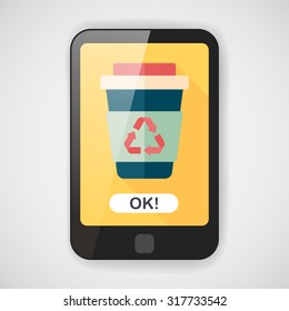 Environmental protection concept flat icon with long shadow,eps10; Recycled water bottle