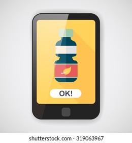 Environmental protection concept flat icon with long shadow,eps10; Recycled water bottle