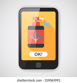 Environmental protection concept flat icon with long shadow,eps10; No chemical additives cleaners.