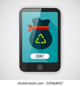 Environmental protection concept flat icon with long shadow,eps10, Doing recycle to protect our environment