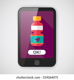 Environmental protection concept flat icon with long shadow,eps10; Recycled water bottle