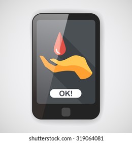 Environmental protection concept flat icon with long shadow,eps10; Conserve water, protect the environment.