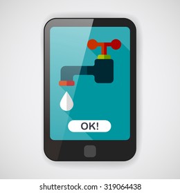 Environmental protection concept flat icon with long shadow,eps10; Conserve water, protect the environment.