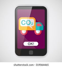 Environmental protection concept flat icon with long shadow,eps10; Reduce the use of gasoline, reduce air pollution