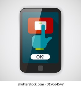 Environmental protection concept flat icon with long shadow,eps10; Saving energy, turning off lights