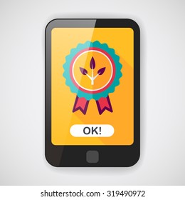 Environmental protection concept flat icon with long shadow,eps10; Environmental Award