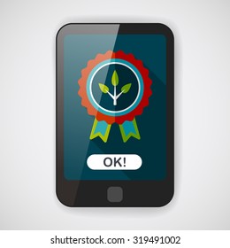 Environmental protection concept flat icon with long shadow,eps10; Environmental Award