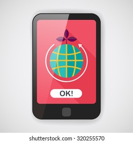 Environmental protection concept flat icon with long shadow,eps10; Protect our environment, protect our planet