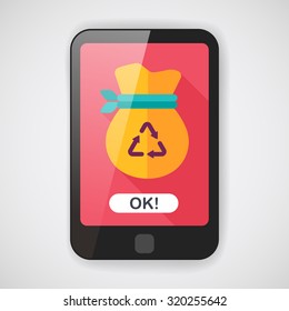 Environmental protection concept flat icon with long shadow,eps10, Doing recycle to protect our environment