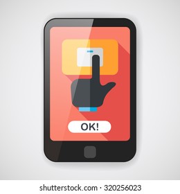 Environmental protection concept flat icon with long shadow,eps10; Saving energy, turning off lights
