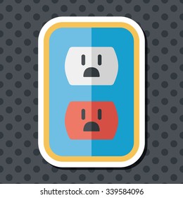 Environmental protection concept flat icon with long shadow,eps10; Saving energy, turning off lights