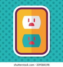 Environmental protection concept flat icon with long shadow,eps10; Saving energy, turning off lights