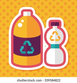 Environmental protection concept flat icon with long shadow,eps10; Recycled water bottle
