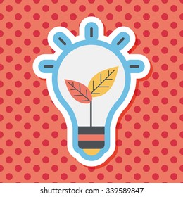 Environmental protection concept flat icon with long shadow,eps10; Saving energy, turning off lights