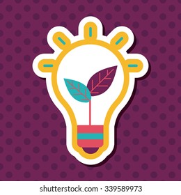 Environmental protection concept flat icon with long shadow,eps10; Saving energy, turning off lights