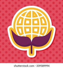 Environmental protection concept flat icon with long shadow,eps10; Protect our environment, protect our planet