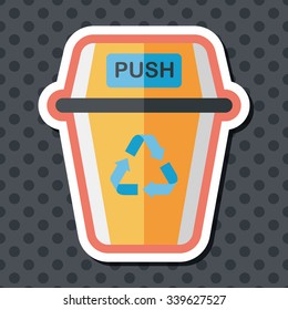 Environmental protection concept flat icon with long shadow,eps10, Doing recycle to protect our environment; recycled garbage