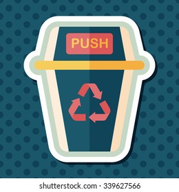 Environmental protection concept flat icon with long shadow,eps10, Doing recycle to protect our environment; recycled garbage