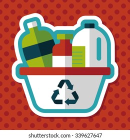 Environmental protection concept flat icon with long shadow,eps10; No chemical additives cleaners.