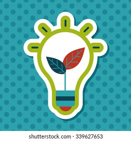 Environmental protection concept flat icon with long shadow,eps10; Saving energy, turning off lights