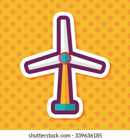 Environmental protection concept flat icon with long shadow,eps10; wind energy; saving energy; renewable energy