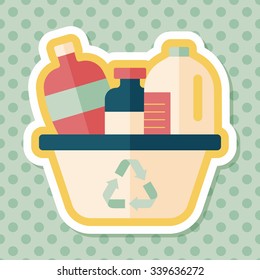 Environmental protection concept flat icon with long shadow,eps10; No chemical additives cleaners.