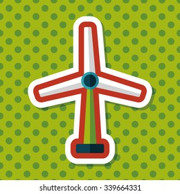 Environmental protection concept flat icon with long shadow,eps10; wind energy; saving energy; renewable energy