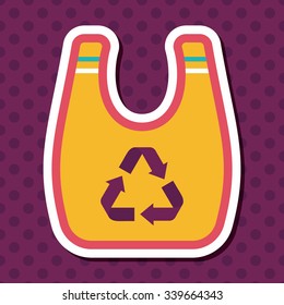 Environmental protection concept flat icon with long shadow,eps10; Recycled shopping bag