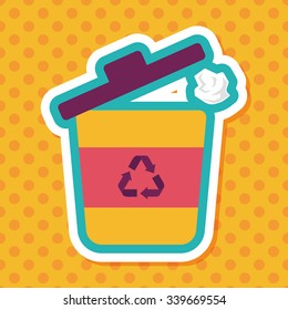 Environmental protection concept flat icon with long shadow,eps10, Doing recycle to protect our environment; recycled garbage