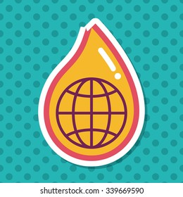 Environmental protection concept flat icon with long shadow,eps10; Conserve water, protect the environment.
