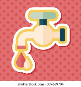 Environmental protection concept flat icon with long shadow,eps10; Conserve water, protect the environment.