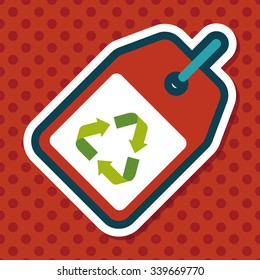 Environmental protection concept flat icon with long shadow,eps10, recycled tag