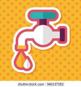 Environmental protection concept flat icon with long shadow,eps10; Conserve water, protect the environment.