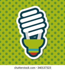Environmental protection concept flat icon with long shadow,eps10; Saving energy, turning off lights